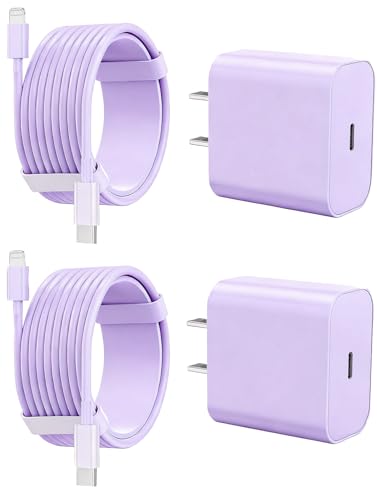 iPhone Charger Fast Charging 2 Pack Type C Wall Charger Block with 2 Pack [6FT&10FT] Long USB C to Lightning Cable for iPhone 14/13/12/12 Pro Max/11/Xs Max/XR/X,AirPods Pro