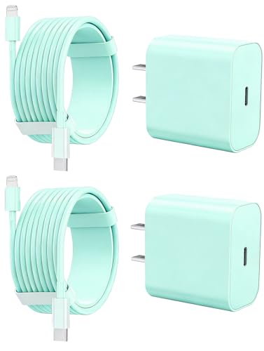 iPhone Charger Fast Charging 2 Pack Type C Wall Charger Block with 2 Pack [6FT&10FT] Long USB C to Lightning Cable for iPhone 14/13/12/12 Pro Max/11/Xs Max/XR/X,AirPods Pro