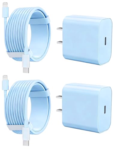 iPhone Charger Fast Charging 2 Pack Type C Wall Charger Block with 2 Pack [6FT&10FT] Long USB C to Lightning Cable for iPhone 14/13/12/12 Pro Max/11/Xs Max/XR/X,AirPods Pro