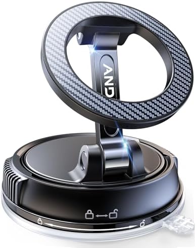 ANDERY Car Phone Holder for Magsafe [78+LBS Strongest Suction & 2400gf Magnetic] 360° Adjustable Car Phone Mount, Phone Holders for Your Car for iPhone 17 Pro Max 16 15 14 13 12 Air Plus, Carbon Fiber
