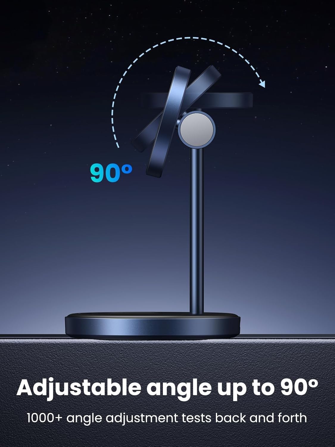 UGREEN Magsafe Charger, Magentic Wireless Charger, 2-in-1 Qi MagFlow Charging Stand, with 1M USB-C Cable for iPhone 16/15/14/13/12 Series and AirPods Series (No AC Adapter)