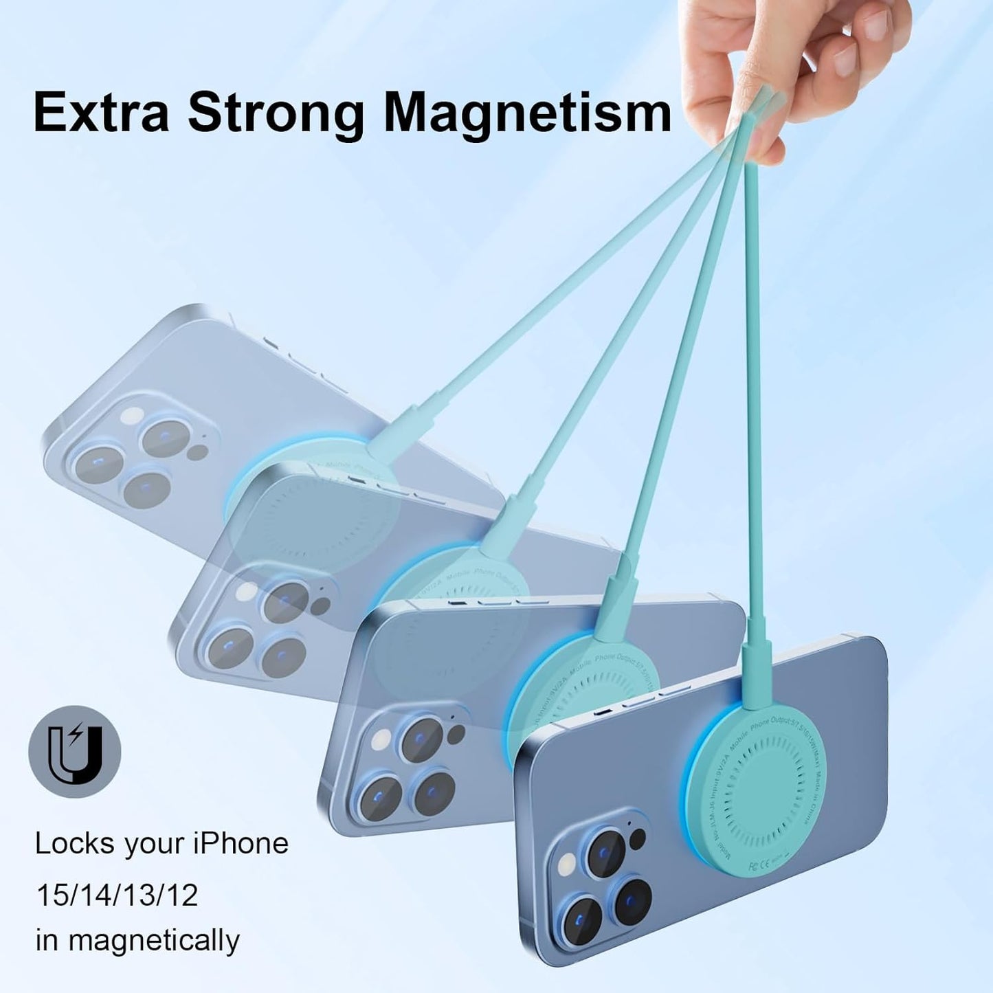 MagSafe Charger 2 Pack 15W Magnetic Wireless Charger Fast Charging Pad Compatible with iPhone 17/16/15/14/13/12 Series & AirPods 4/3/2/Pro Magnetic MagSafe Charging Pad with Dual Ports