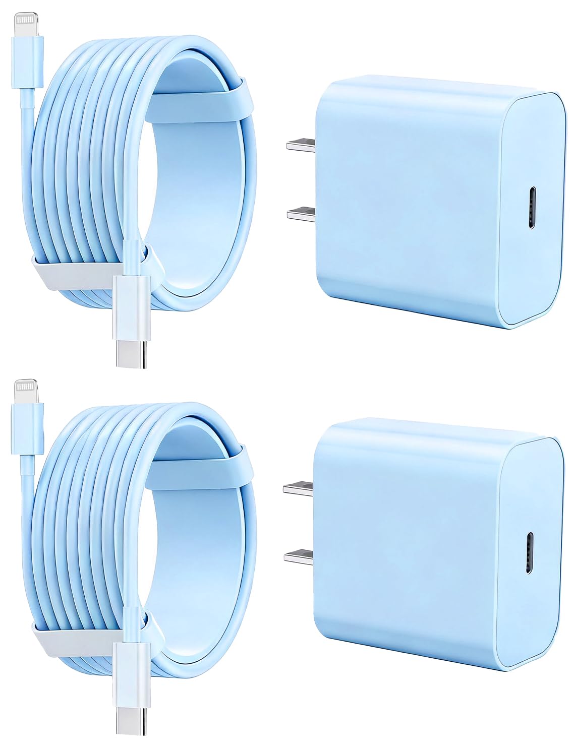 iPhone Charger Fast Charging 2 Pack Type C Wall Charger Block with 2 Pack [6FT&10FT] Long USB C to Lightning Cable for iPhone 14/13/12/12 Pro Max/11/Xs Max/XR/X,AirPods Pro