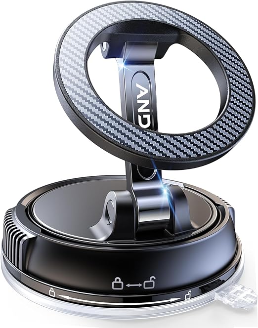 ANDERY Car Phone Holder for Magsafe [78+LBS Strongest Suction & 2400gf Magnetic] 360° Adjustable Car Phone Mount, Phone Holders for Your Car for iPhone 17 Pro Max 16 15 14 13 12 Air Plus, Carbon Fiber