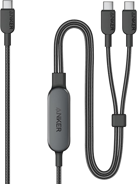Anker Cable,4FT 2-in-1 USB C to USB C Cable 140W Max,Fast Charging for iPhone 17/17 Pro Max/16 Series,MacBook Air/Pro,and More(Braided,Black)