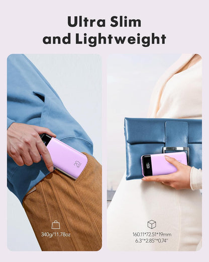 charmast 20000mAh Portable Charger with Built in Cables, 22.5W Travel Power Bank Fast Charging, USB C Cell Phone Battery Pack for iPhone 16/15/14/13/12/11 Series, iPad, Samsung, Android, Tablet