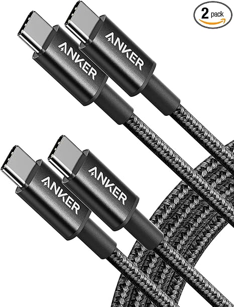 Anker USB C to USB C Cable, Type-C 60W Fast Charging Cable (6 FT, 2Pack) for iPhone 17 Series, iPad mini 6 and More (Black)