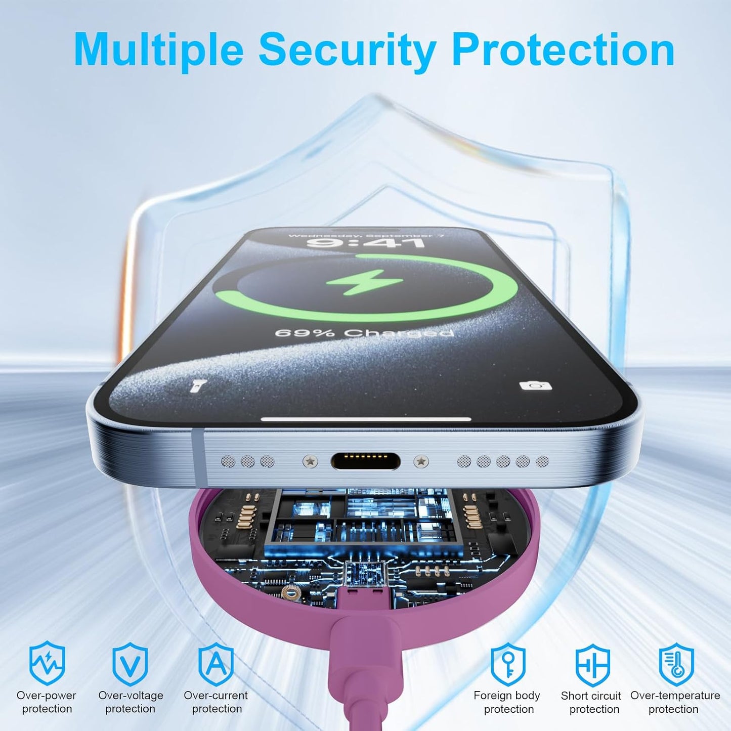 MagSafe Charger 2 Pack 15W Magnetic Wireless Charger Fast Charging Pad Compatible with iPhone 17/16/15/14/13/12 Series & AirPods 4/3/2/Pro Magnetic MagSafe Charging Pad with Dual Ports