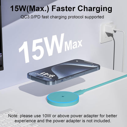 MagSafe Charger 2 Pack 15W Magnetic Wireless Charger Fast Charging Pad Compatible with iPhone 17/16/15/14/13/12 Series & AirPods 4/3/2/Pro Magnetic MagSafe Charging Pad with Dual Ports