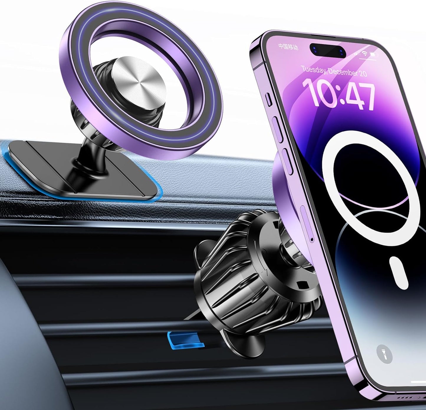 Kaistyle for Magsafe Car Mount【20 Strong Magnets】Magnetic Phone Holder for Car Phone Holder Mount Dash Mounted Holders Cell Phone Holders for Your Car Accessories for Women Men for iPhone 17 16 15 14