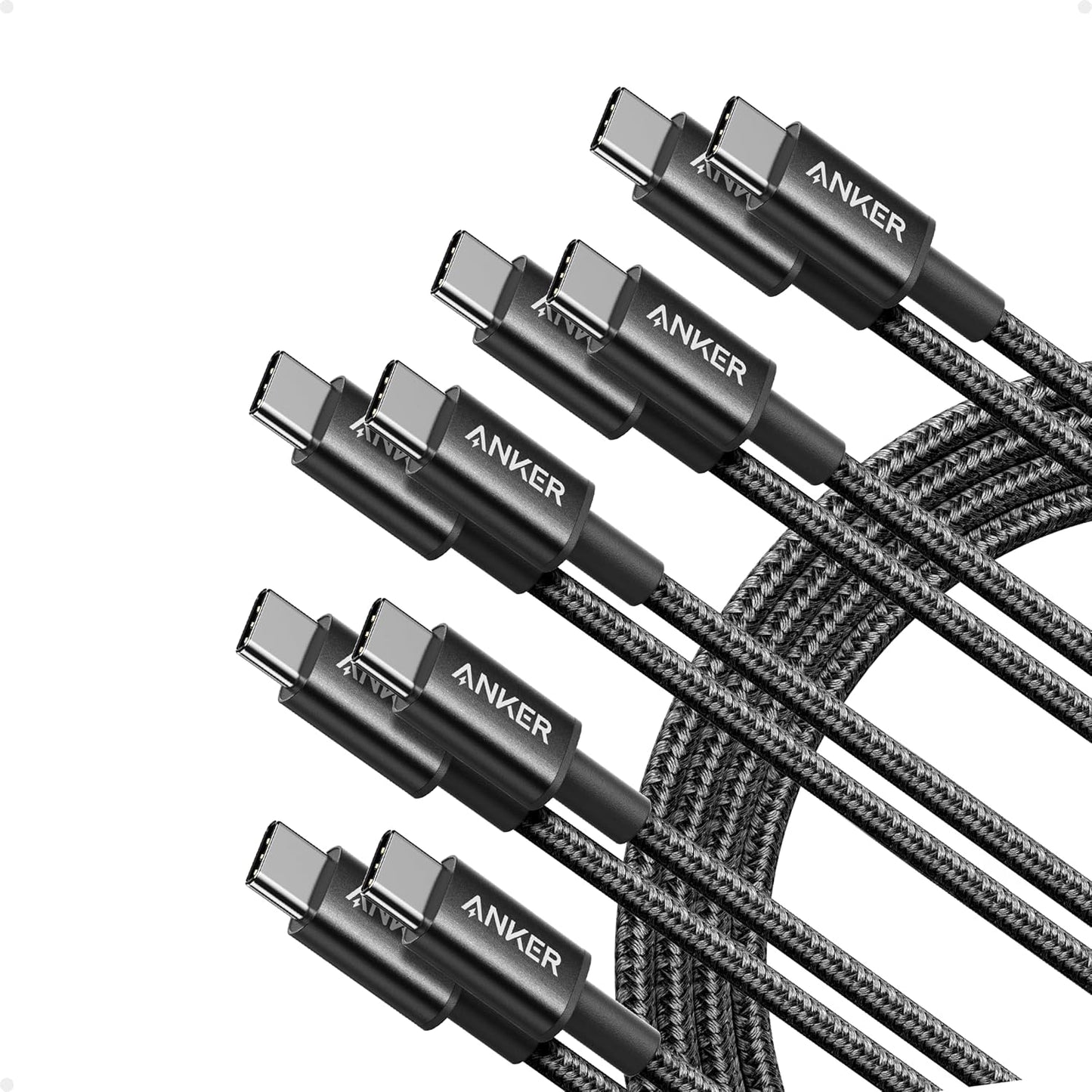 Anker USB C to USB C Cable, Type-C 60W Fast Charging Cable (6 FT, 2Pack) for iPhone 17 Series, iPad mini 6 and More (Black)