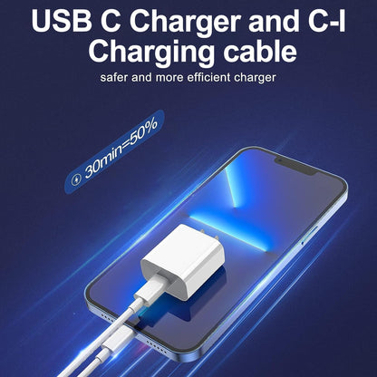 iPhone Charger Fast Charging 2 Pack Type C Wall Charger Block with 2 Pack [6FT&10FT] Long USB C to Lightning Cable for iPhone 14/13/12/12 Pro Max/11/Xs Max/XR/X,AirPods Pro