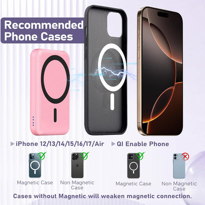 3 in 1 Wireless Charging Station: 5000mAh Removable Power Bank Charger Stand for Phone/Watch/Air Pods - Portable Magnetic Battery Pack for Air 17 16 15 14 13 12 Series